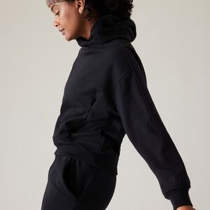 Athleta Cozy Karma Hoodie in Black | Womens US L | Fleece-lined Pullover NWT